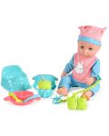 Κούκλα που κατουράει μωρό Moni - Με μπλε καπέλο και αξεσουάρ, 36 εκ - 1t