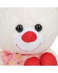 Λούτρινο αρκουδάκι  Tea Toys - Με καρδιά, λευκό, 47 εκ - 4t
