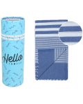 Πετσέτα θαλάσσης σε κουτί Hello Towels - Malibu, 100 х 180 cm,100% βαμβάκι, μπλε - 1t