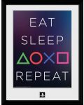 Αφίσα με κορνίζα GB eye Games: PlayStation - Eat, Sleep, Repeat	 - 1t