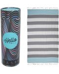 Πετσέτα θαλάσσης σε κουτί Hello Towels - New Collection, 100 х 180 cm, 100% βαμβάκι, μπλε-γκρι - 1t