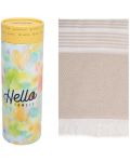 Πετσέτα θαλάσσης σε κουτί Hello Towels - New Collection, 100 х 180 cm, 100% βαμβάκι, μπεζ - 1t