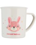 Πλαστικό ποτήρι με χερούλι Canpol - Cute Animals, 170 ml, ροζ - 2t