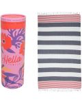Πετσέτα θαλάσσης σε κουτί Hello Towels - New Collection, 100 х 180 cm, 100% βαμβάκι, μπλε-κόκκινο - 1t