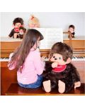 Λούτρινο παιχνίδι Monchhichi - Μαϊμού  κοριτσάκι με κόκκινη σαλιάρα, 80 εκ  - 3t