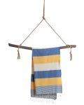 Πετσέτα θαλάσσης σε κουτί Hello Towels - Palermo, 100 х 180 cm,100% βαμβάκι, μπλε-κίτρινο - 3t