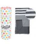 Πετσέτα θαλάσσης σε κουτί Hello Towels - Malibu, 100 х 180 cm,100% βαμβακερό, ασπρόμαυρο - 1t