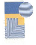 Πετσέτα θαλάσσης σε κουτί Hello Towels - Palermo, 100 х 180 cm,100% βαμβάκι, μπλε-κίτρινο - 2t