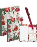 Σετ δώρου Victoria's Journals Florals - Poppy, 4 μέρη, σε κουτί - 1t