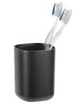 Θήκη για οδοντόβουρτσα Wenko - Davos, 7.7 х 10.5 cm, μαύρο ματ - 1t
