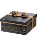 Κουτί δώρου Giftpack Savoureux - 21 х 21 х 9 cm,μαύρο και χάλκινο, με κορδέλα - 1t