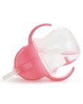 Μεταβατικό κύπελλο με λαβές Munchkin - Click Lock Weighted Straw, 200 ml, ροζ - 4t