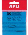Αυτοκόλλητες σημειώσεις διαφανές Apli - Μπλε, 75 x 75 mm, 50 φύλλα - 1t