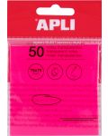 Αυτοκόλλητες σημειώσεις διαφανές  Apli - Ροζ, 75 x 75 mm, 50 φύλλα - 1t