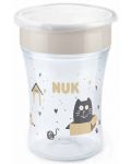 Κύπελλο μετάβασής NUK - Magic Cup, 8 m+, 230 ml, Cat & Dog, μπεζ - 1t