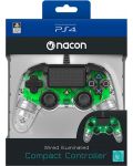 Χειριστήριο Nacon за PS4 - Wired Illuminated Compact Controller, crystal green - 7t