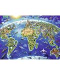 Παζλ Ravensburger 200 XXL κομμάτια - Παγκόσμιος Χάρτης με Αξιοθέατα - 2t