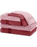 Σετ 6 πετσέτες AmeliaHome - Avium,ανοιχτό ροζ και σκούρο ροζ - 2t
