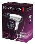 Πιστολάκι μαλλιών Remington - D3015 Power Volume, 2000W, 3 επίπεδα, γκρι - 2t