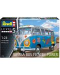 Συναρμολογημένο μοντέλο  Revell - Μοντέρνο: Αυτοκίνητα - VW T1 Samba Bus Flower Power - 5t