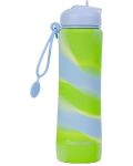 Πτυσσόμενο μπουκάλι σιλικόνης Cool Pack Pump - Zebra Lime, 600 ml - 1t