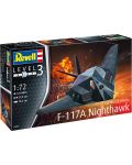 Συναρμολογημένο μοντέλο Revell Στρατιωτικό: Αεροσκάφος - Stealth Nighthawk - 2t