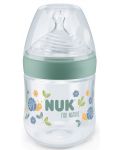 Μπουκάλι με θηλή σιλικόνης NUK for Nature - 150 ml,μέγεθος S, πράσινο - 1t