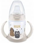 Μπιμπερό NUK First Choice - Cat & Dog, TC, PP, με ακροφύσιο χυμού, 150 ml, γκρι - 1t