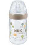 Μπουκάλι με θηλή σιλικόνης NUK for Nature - 260 ml,μέγεθος Μ, Μπεζ - 1t