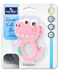 Μασητικό οδοντοφυΐας Lorelli Baby Care - Dino Lucky, ροζ - 2t