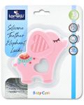 Μασητικό οδοντοφυΐας Lorelli Baby Care - Ελεφαντάκι Lucky, ροζ - 2t