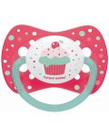 Πιπίλα σιλικόνης Canpol -Cupcake,6-18 μηνών, ροζ - 1t