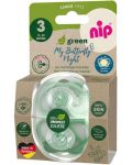 Πιπίλες σιλικόνης NIP Green - Night, 16-32 μηνών, 2 τεμάχια, πράσινες - 3t