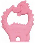 Μασητικό οδοντοφυΐας σιλικόνης Wee Baby - Zoo, δεινόσαυρος, ροζ - 1t