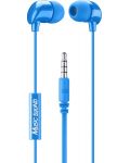Ακουστικά με μικρόφωνο Cellularline - Music Sound 3.5 mm, μπλε - 1t