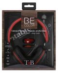Ακουστικά με μικρόφωνο TNB - Be color, On-ear, μαύρα/κόκκινα - 3t