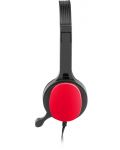 Ακουστικά με μικρόφωνο uGo - USL-1222, μαύρο/κόκκινο - 4t