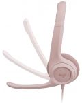 Ακουστικά με μικρόφωνο  Logitech - H390, ροζ - 3t
