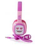 Παιδικά ακουστικά με μικρόφωνο Emoji - Flip n Switch, ροζ/μωβ - 6t