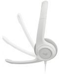 Ακουστικά με μικρόφωνο Logitech - H390, λευκό - 4t