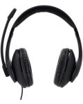 Ακουστικά με μικρόφωνο Hama - HS-USB300, μαύρα - 2t