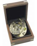 Ηλιακό ρολόι Sea Club - Σε ξύλινο κουτί, ορείχαλκο, 8 cm - 1t