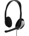 Ακουστικά με μικρόφωνο Hama - Essential HS-P100, μαύρο - 1t