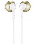 Ακουστικά με μικρόφωνο JBL - Tune 205, άσπρα/χρυσαφί - 1t