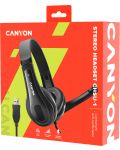 Ακουστικά με μικρόφωνο Canyon - CHSU-1, μαύρα - 5t