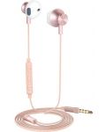 Ακουστικά με μικρόφωνο Yenkee - 305PK, ροζ - 1t