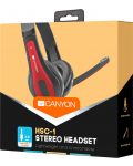 Ακουστικά με μικρόφωνο Canyon - HSC-1, κόκκινα - 6t