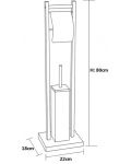 Βάση τουαλέτας για χαρτί και βούρτσα Inter Ceramic - 3811C, μεταλλικό - 4t