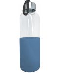 Γυάλινο μπουκάλι Nerthus - Μπλε, προστατευτικό σιλικόνης, 600 ml - 1t