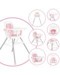 Καρέκλα φαγητού 3 σε 1 Moni - Amaretti, ροζ - 2t
